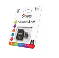 MEMORIA MICRO SD STYLOS 64 GB UHS1 CON ADAPTADOR STMSDA3B