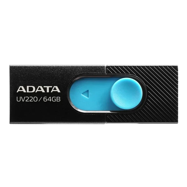 Memoria USB Adata UV220 64 GB 2.0 Color Negro-Azul (AUV220-64G-RBKBL)
