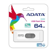 MEMORIA USB AD0ATA UV220, 64GB, USB 2.0, GRIS/BLANCO (AUV220-64G-RWHGY)
