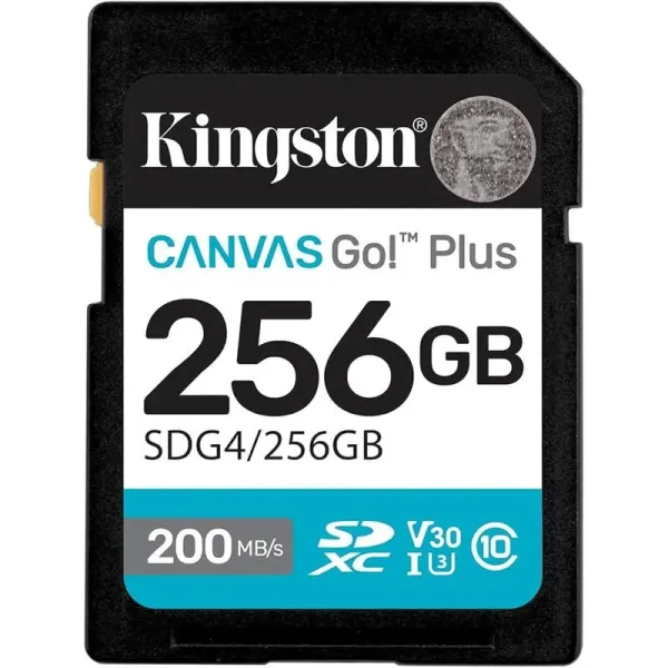 MEMORIA SDXC KINGSTON 256GB CANVAS GOPLUS G4 C10 UHS-I V30 (SDG4/256GB)