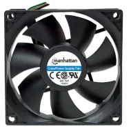 VENTILADOR GABINETE/FUENTE MANHATTAN 80MM NEGRO 3 PIN 700955