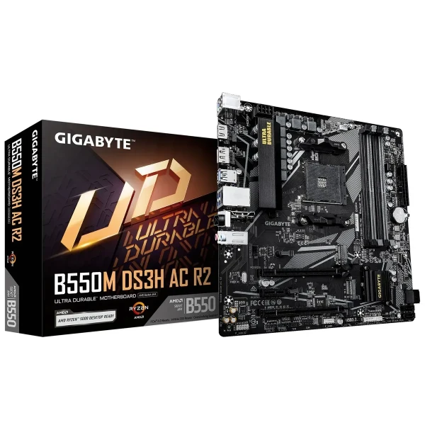 TARJETA MADRE GIGABYTE B550M DS3H AC MICRO ATX SOCKET AM4 AMD B550 128GB DDR4