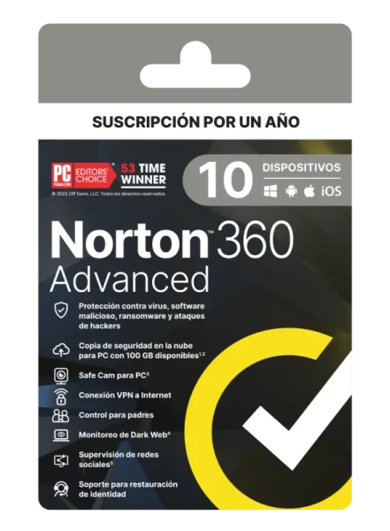NORTON 360 ADVANCED 10 DISPOSITIVOS 1 AÑO ( 21443260 )