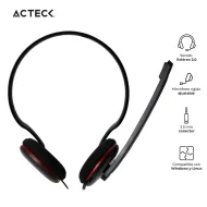 DIADEMA ACTECK HJ220 ESTEREO 2.0 ALAMBRICO 3.5 DUAL DISCOVER NEGRO AC-929110