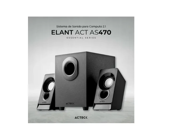 BOCINAS ACTECK AS470  ALAMBRI SUBWOOFER ELANT 110V 2.1 NEGRO AC-935241