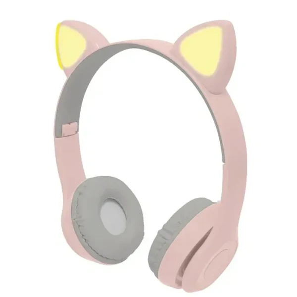 DIADEMA PERFECT CHOICE CATTO PARA NIÑO BLUETOOTH/ALAMBRICO 3.5 MM MICRO USB LUCES LED ROSA