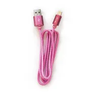 CABLE VORAGO CAB-209 DUAL MICRO USB/LIGHTNING ROSA 1M BOLSA