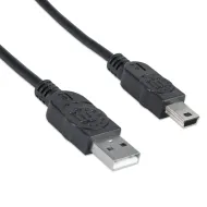 CABLE MANHATTAN USB A MACHO - MINI B MACHO 1.8M NEGRO 333375