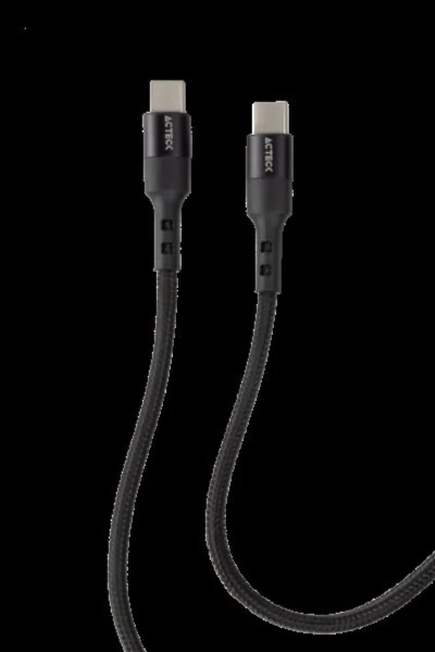 CABLE ACTECK CC420 USB-C A USB-C ALAMBR CARGA RAPIDA 1MT NEGRO AC-934855