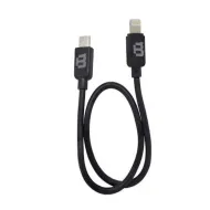 CABLE PLASTICO BLACKPCS DOBLE PUNTA V8/LIGHTNING NEGRO 30CM(CABLDPP-1)