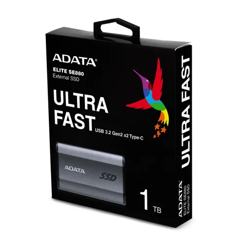 UNIDAD SSD EXTERNO ADATA SE880 1TB USB-C 3.2 GRIS (AELI-SE880-1TCGY)