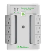 SUPRESOR KOBLENZ 6 CONT GIRATORIOS Y 2 PTOS USB 2.4A SS-2000 (00-5348-00-8)