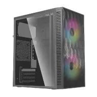 GABINETE ACTECK FUJI GC470 MINI TOWER MICRO ATX MINI ITX USB 2.0 3.0 CON FUENTE DE 500W 2 VENTILADORES INSTALADOS NEGRO AC-935838