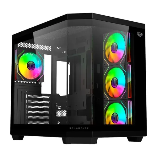 GABINETE BALAM RUSH TANK 9600 M-ATX CRISTAL ARGB NEGRO BR-938679
