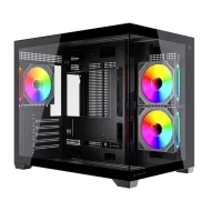 GABINETE BALAM RUSH GAMER MINI TORRE TANK CORE PRO GI925 MAX MB M-ATX 120MM ARGB 4 PIN NEGRO BR-943840
