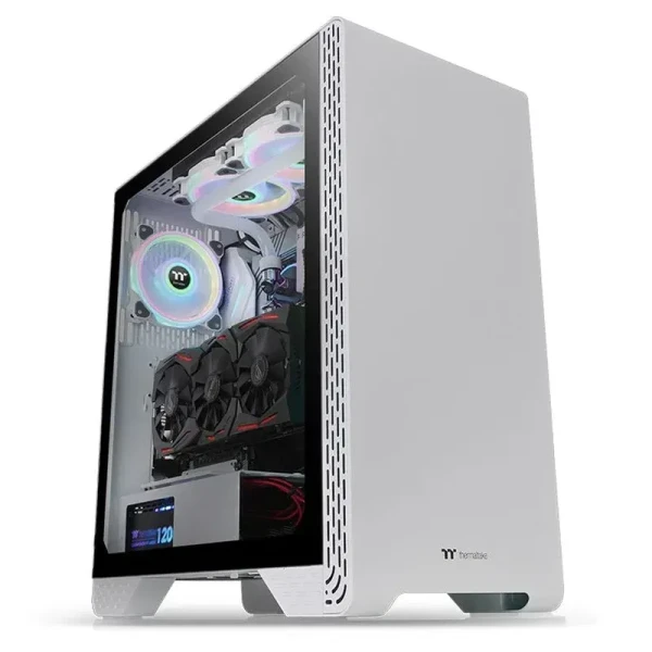 GABINETE THERMALTAKE S300 TG SNOW MIDI TOWER ATX MICRO ATX MINI ITX 1 VENTILADOR BLANCO