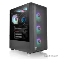 GABINETE THERMALTAKE S200 TG ARGB MIDI TOWER ATX MICRO ATX MINI ITX USB 3.0 3 VENTILADORES NEGRO