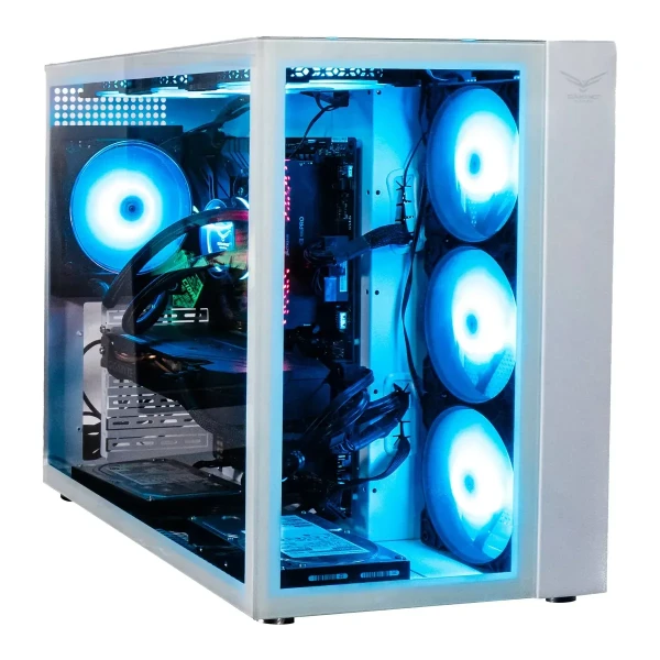 GABINETE NACEB GAMING WHITE NOVA MIDI TOWER ATX MICRO ATX MINI ITX 4 VENTILADORES BLANCO