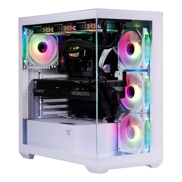 GABINETE NACEB GAMING MIDI TOWER ATX MICRO ATX MINI ITX 4 VENTILADORES BLANCO