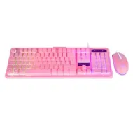 KIT 2 EN 1 GAMER BALAM RUSH TECLADO/MOUSE ROSA SQUAD KTM330 BR-932769