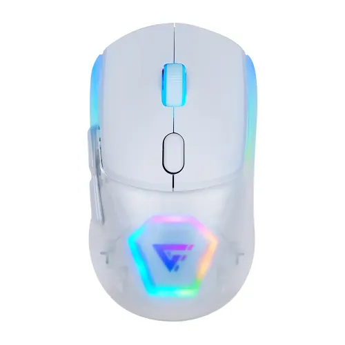 MOUSE GAME FACTOR CARCASAS INTERCAMBIABLES 2.4G+BT P3395 26K DPI RG BLANCO (MOW700-WH)