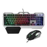 KIT GAMER DE TECLADO Y MOUSE NACEB NA 0911 ALAMBRICO USB GRIS