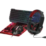 KIT GAMING NECNON NGC-PEGASUS 4 EN 1 AUD,TECL,MOUSE ROJO NBCGPG0241