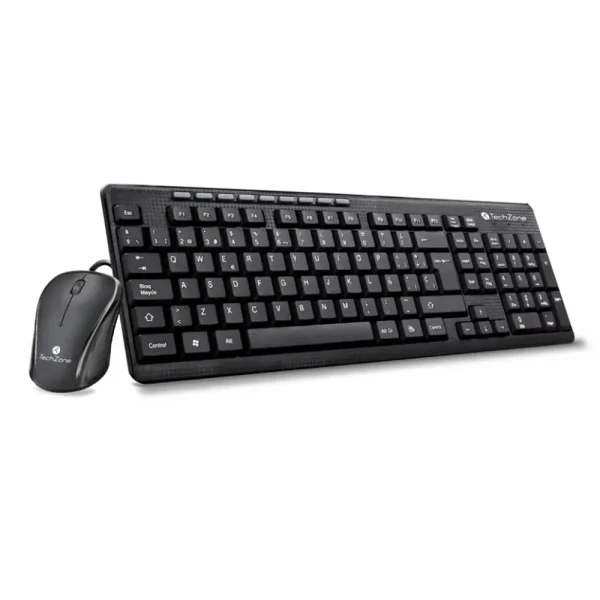 KIT DE TECLADO Y MOUSE TECHZONE TZ19COMB01 ALAMBRICO NEGRO