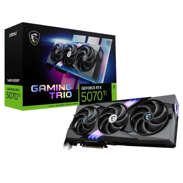 TARJETA DE VIDEO MSI (RTX 5070 TI 16G GAMING TRIO OC) 16GB GDDR7, 2580 MHZ, 1*HDMI, 3*DP